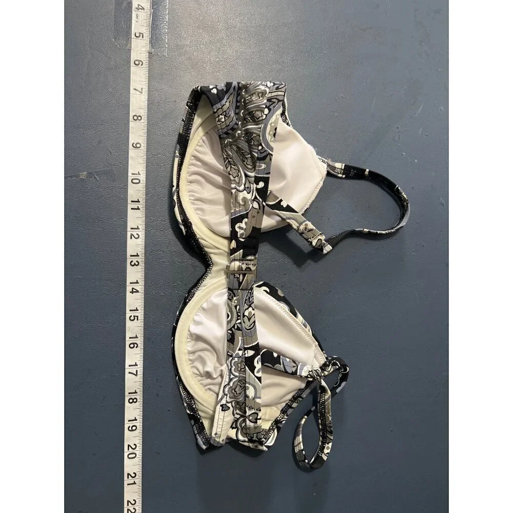 Lands End Bikini Top Sz  6 Paisley Print Swimsuit Vacation Resort Cruise Tropica
